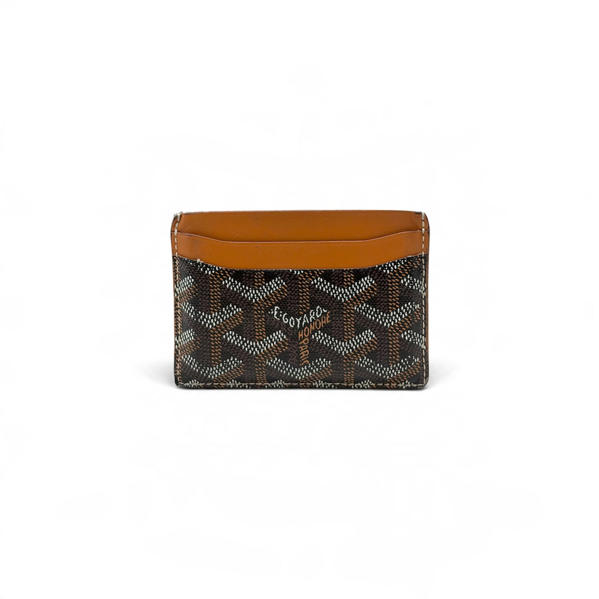 GOYARD Card Case Saint Sulpice Black and Brown LA *Scratch / Stain* Rank (B)