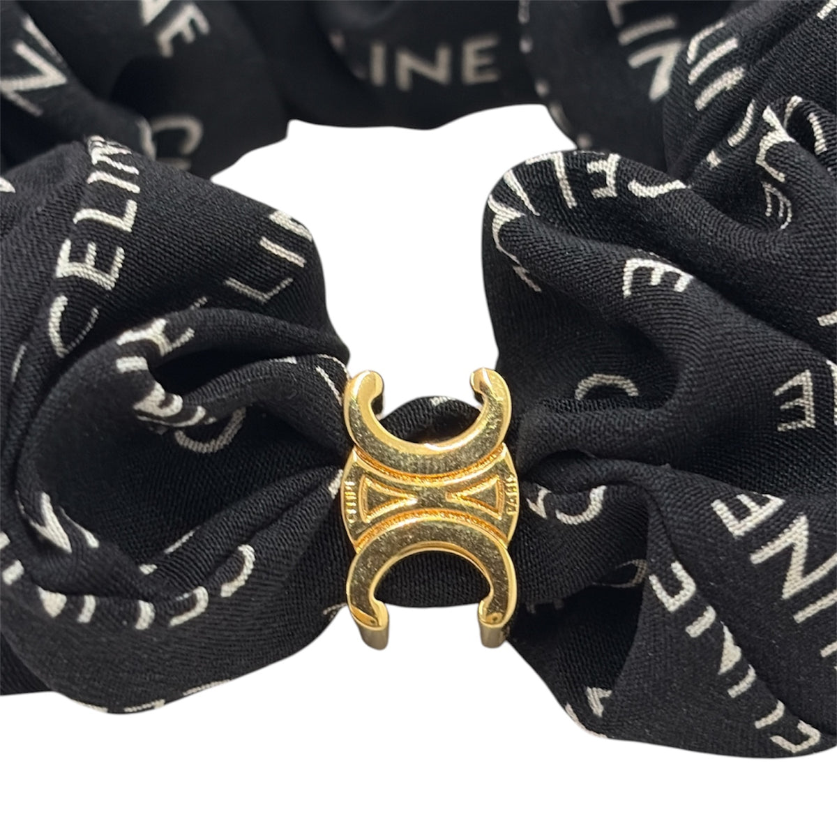 CELINE Scrunchy Rayure Black And White 46Y352SIB