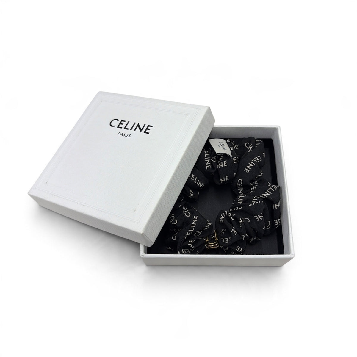 CELINE Scrunchy Rayure Black And White 46Y352SIB