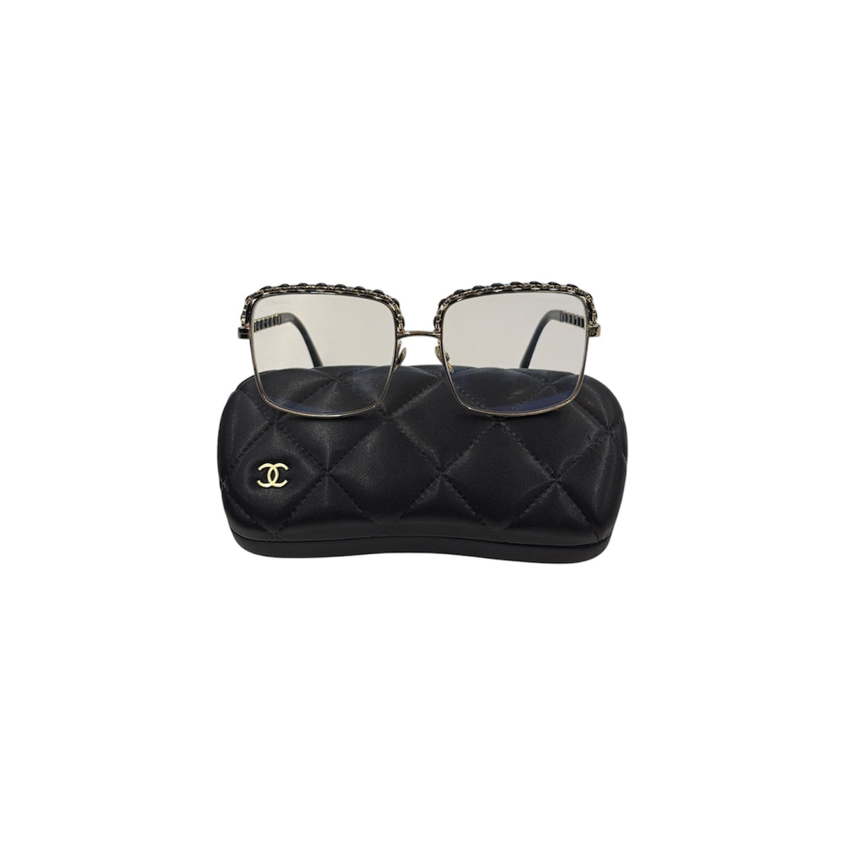 CHANEL GLASSES 71370L3951 BLACK/GOLD RANK (B)