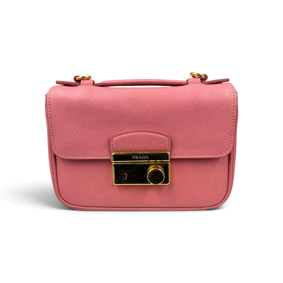 PRADA Shoulder Bag  Pink Stain 31 Saffiano Rank (B)