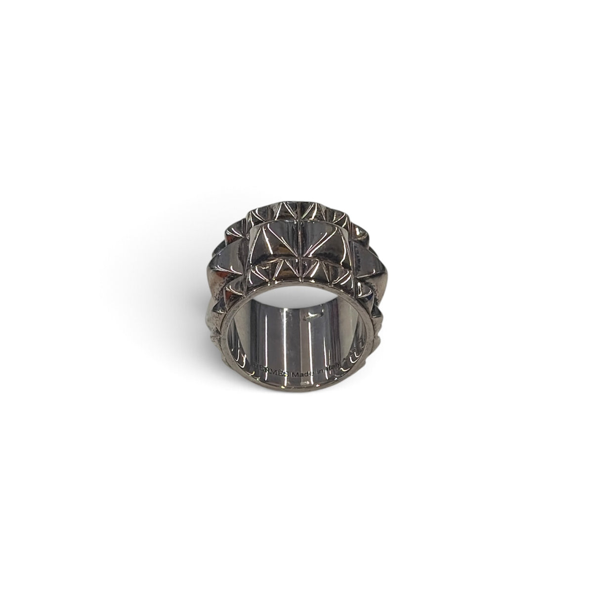 HERMES Ring Silver Espionne GM*1979 VI *Size 55