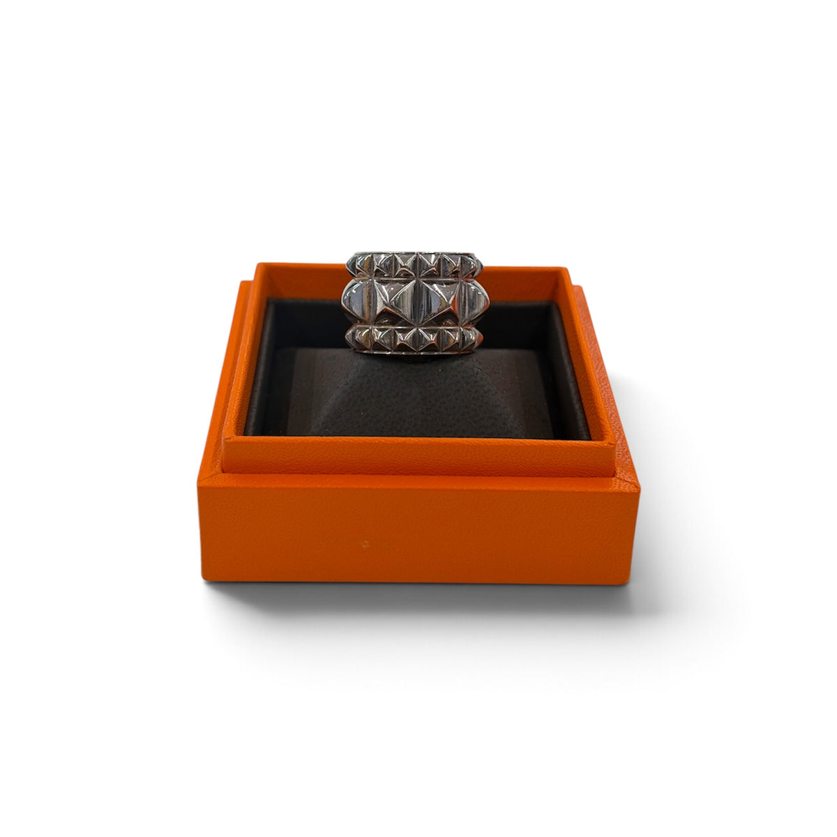 HERMES Ring Silver Espionne GM*1979 VI *Size 55