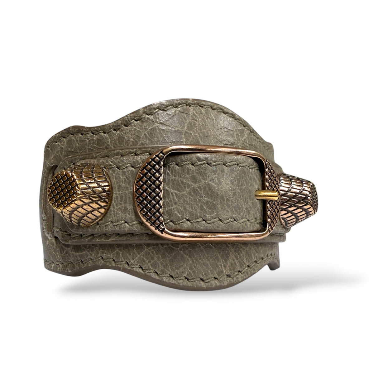 BALENCIAGA Bracelet Gray LEATHER BUKOESKIS  Rank (B)
