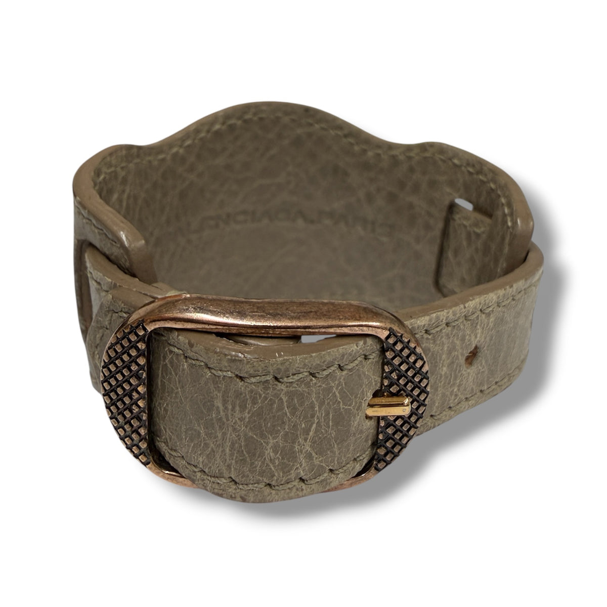 BALENCIAGA Bracelet Gray LEATHER BUKOESKIS  Rank (B)