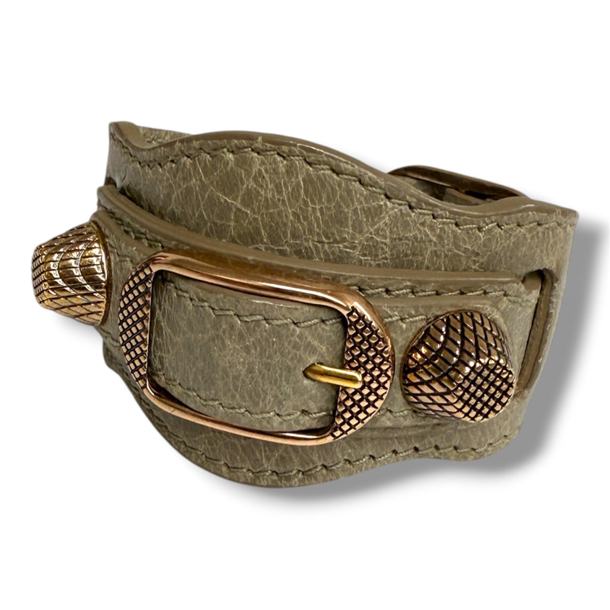 BALENCIAGA Bracelet Gray LEATHER BUKOESKIS  Rank (B)