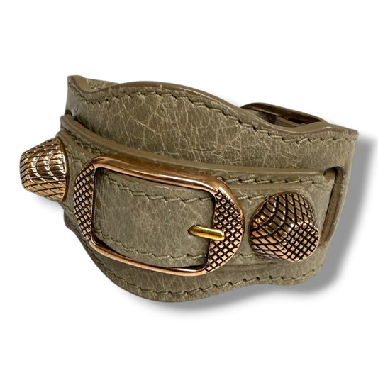 BALENCIAGA Bracelet Gray LEATHER BUKOESKIS  Rank (B)
