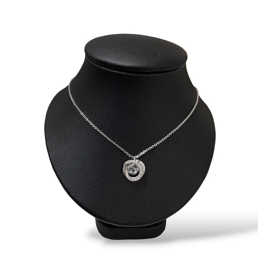 Swarovski Necklace Silver White Crystal Generation Pendant 52890 Rank (B)