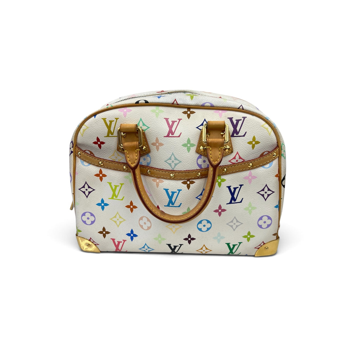 Louis Vuitton Hand Bag Monogram M92663 White Stain Rank(B) *Logo Damage MI0095