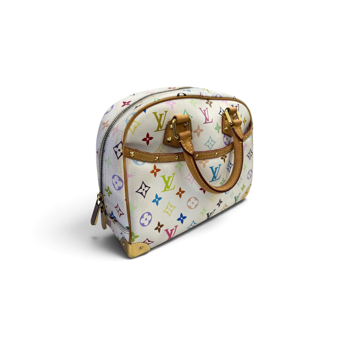 Louis Vuitton Hand Bag Monogram M92663 White Stain Rank(B) *Logo Damage MI0095