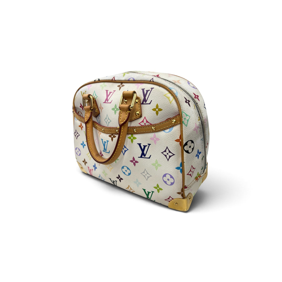 Louis Vuitton Hand Bag Monogram M92663 White Stain Rank(B) *Logo Damage MI0095