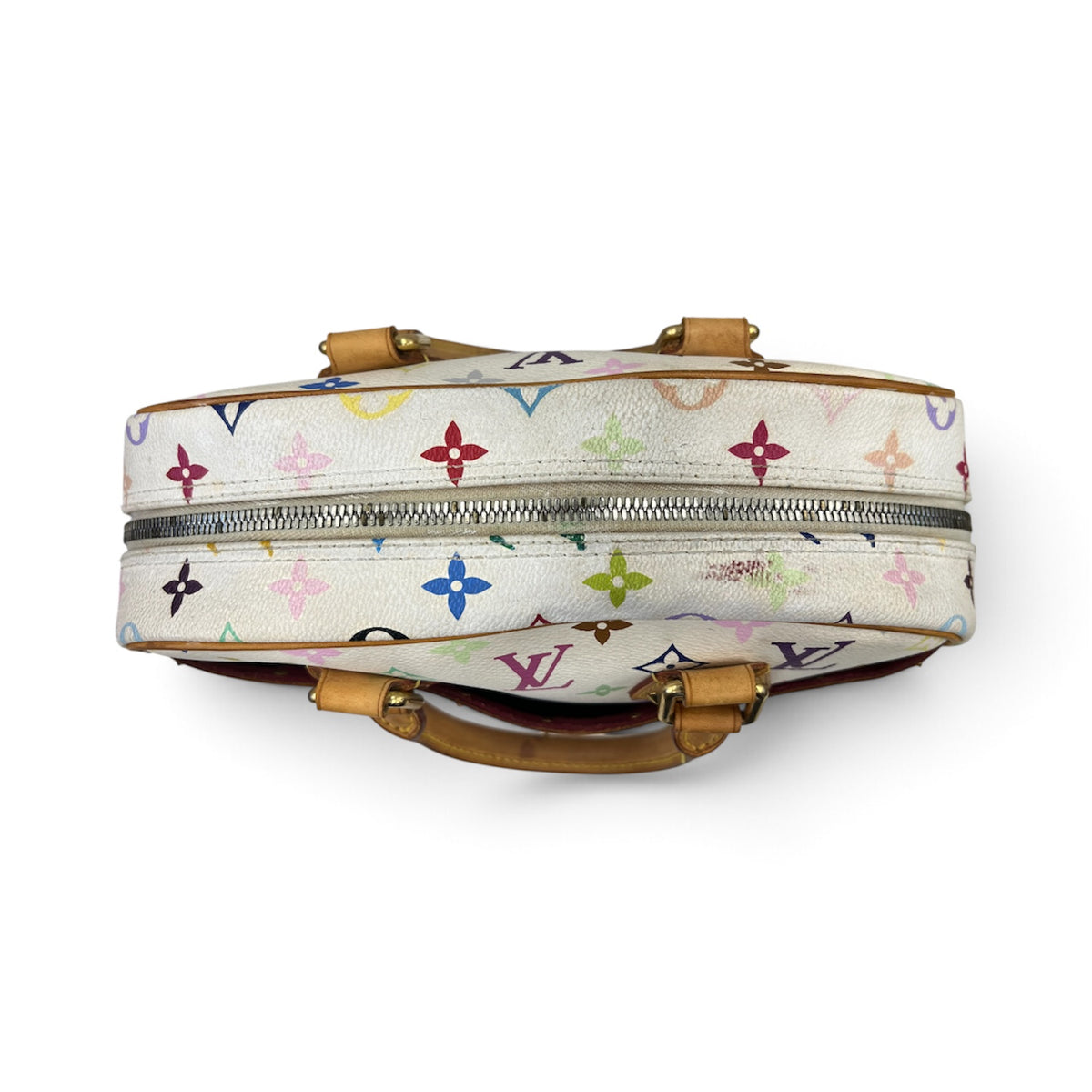 Louis Vuitton Hand Bag Monogram M92663 White Stain Rank(B) *Logo Damage MI0095