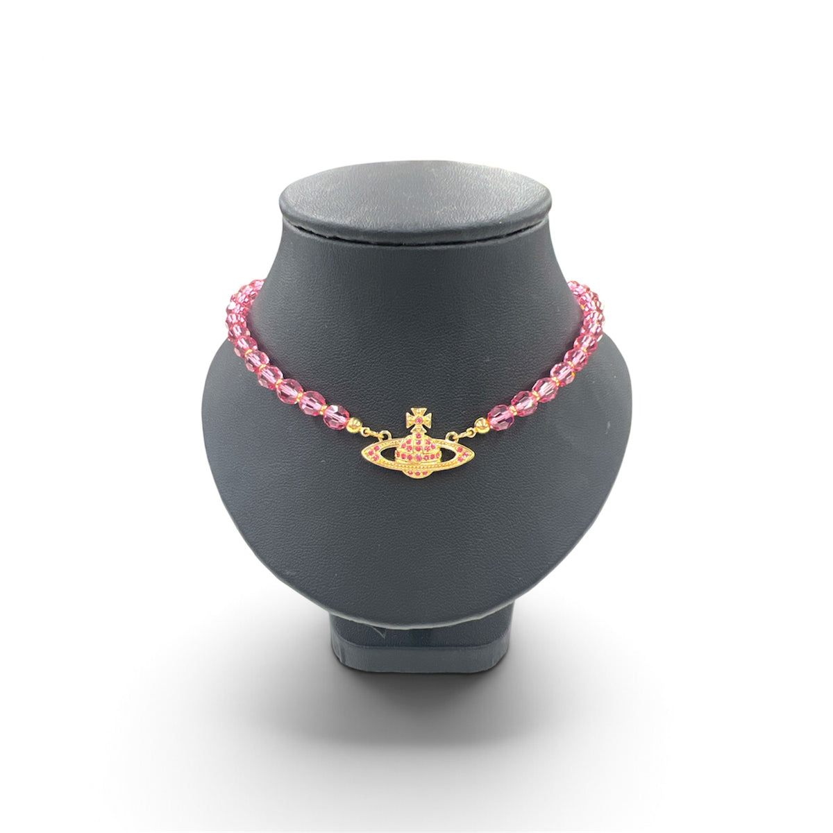 Vivienne Necklace Westwood  Pink and Gold Brass Cryst Rank (B)