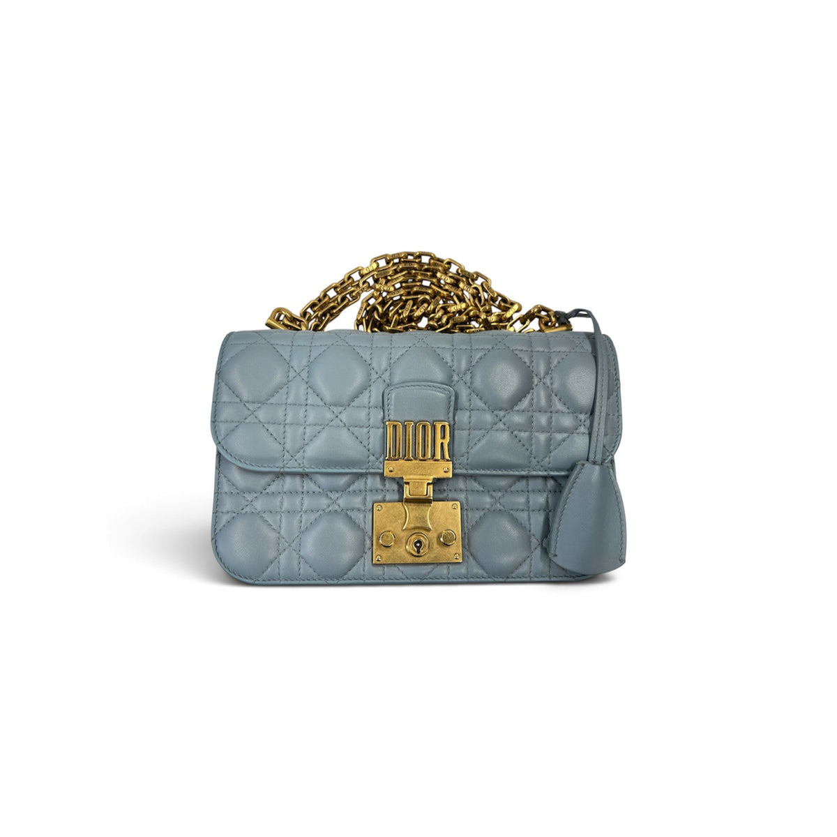 Christian Dior Shoulder Bag Addict Cannage Sky Blue Stain 09-B0-0157 Rank(B)