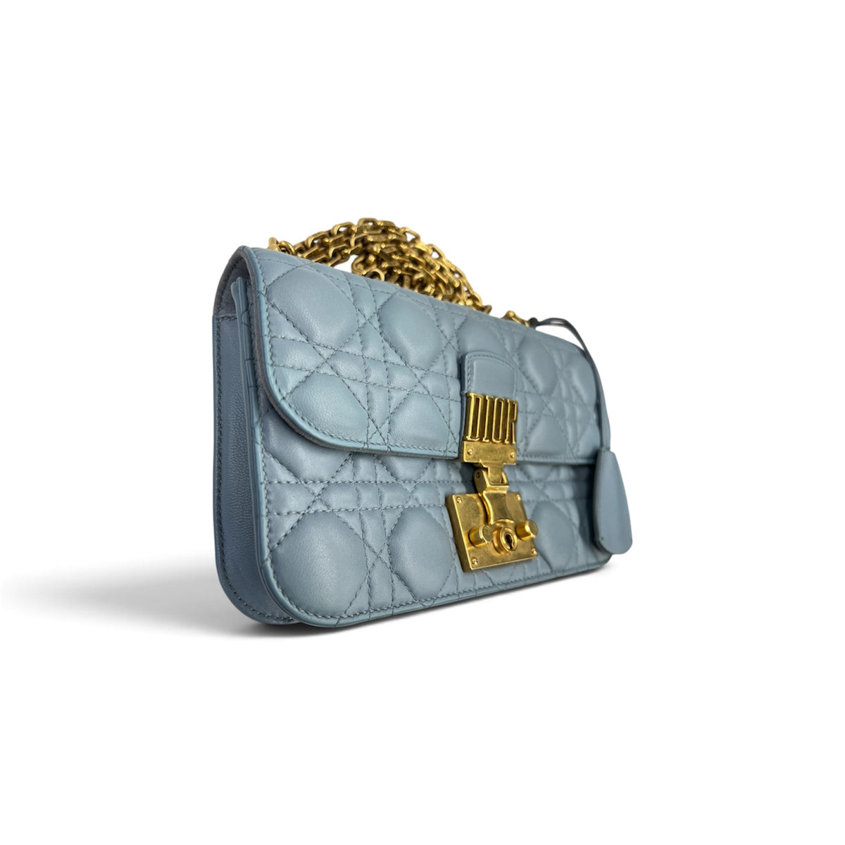 Christian Dior Shoulder Bag Addict Cannage Sky Blue Stain 09-B0-0157 Rank(B)