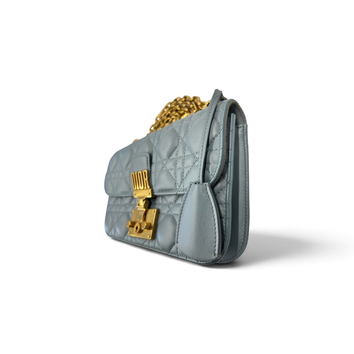 Christian Dior Shoulder Bag Addict Cannage Sky Blue Stain 09-B0-0157 Rank(B)