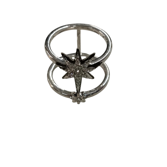 SWAROVSKI RING SILVER 55 TWIN STAR