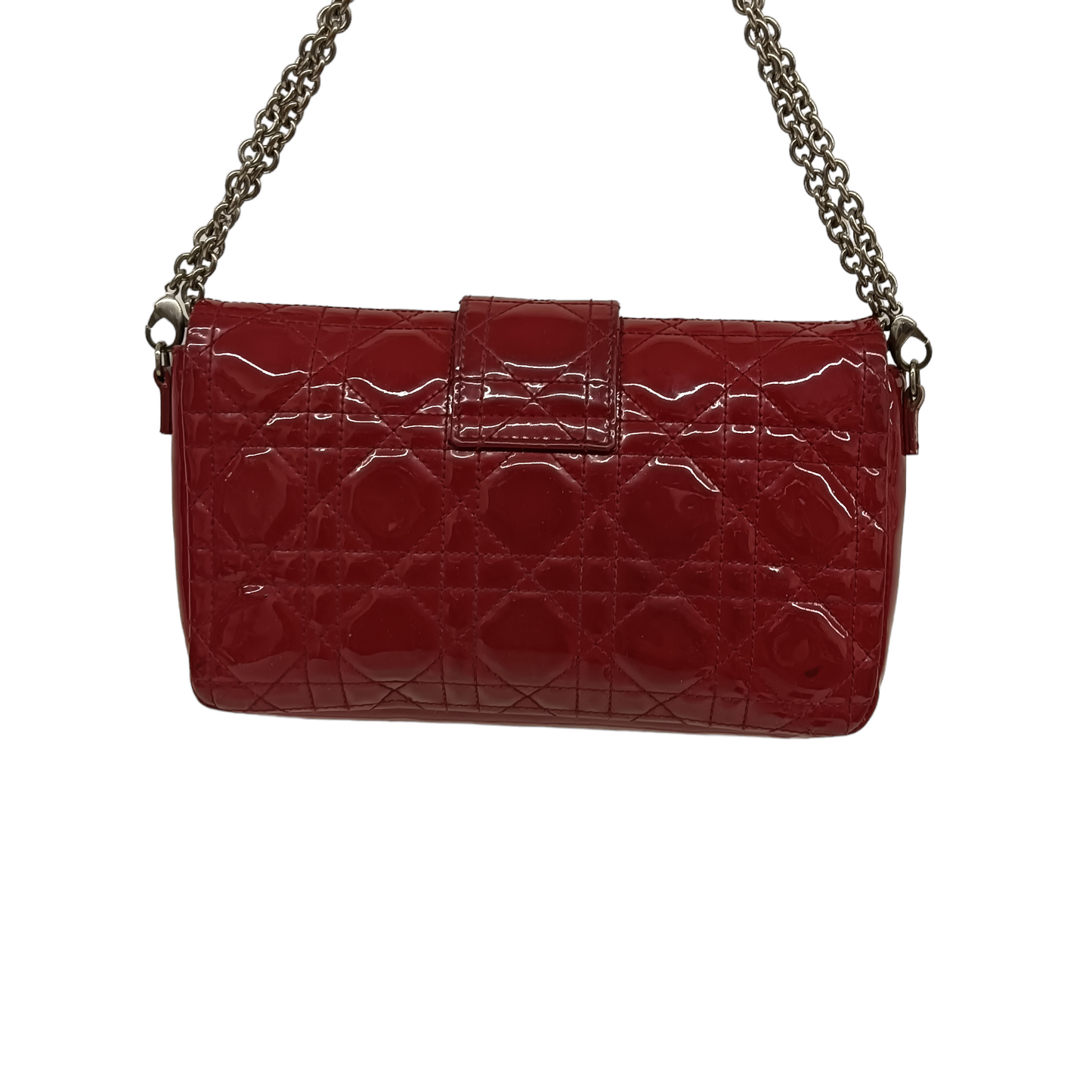 CHRISTIAN DIOR Shoulder Bag Canage 02-LU-0102 Red Damage