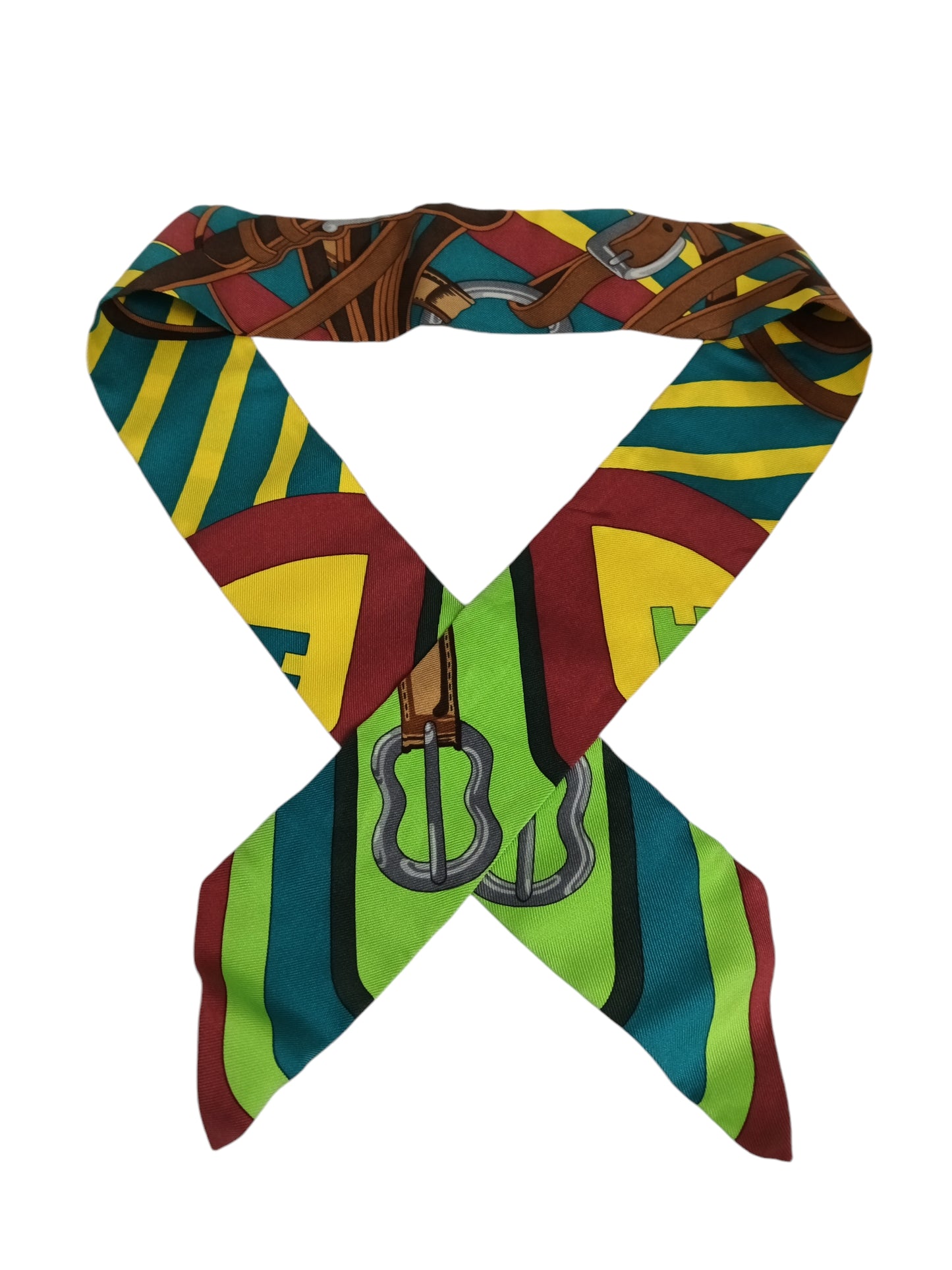 HERMES SCARF TWILLY YELLOW/GREEN/RED