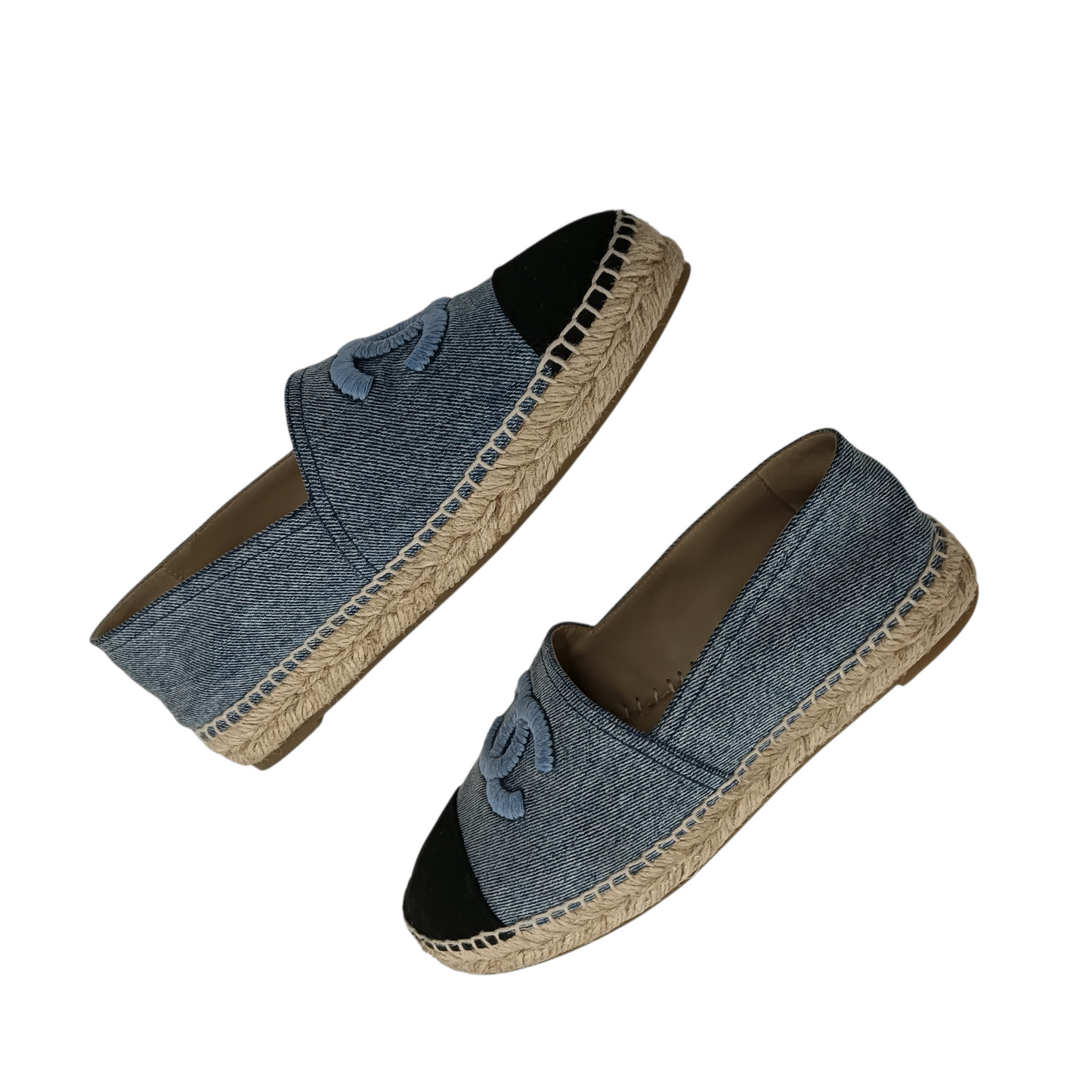 CHANEL Espadrille Lady's Size 38 Blue BG29762