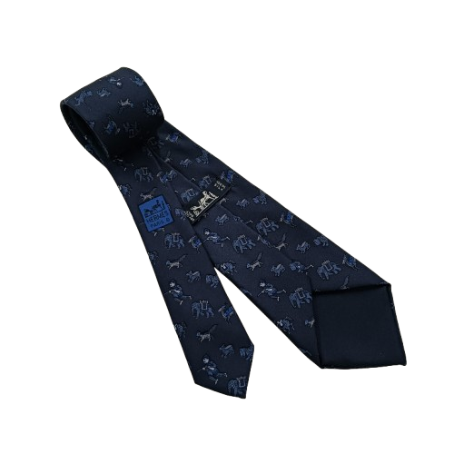 Necktie HERMES Navy