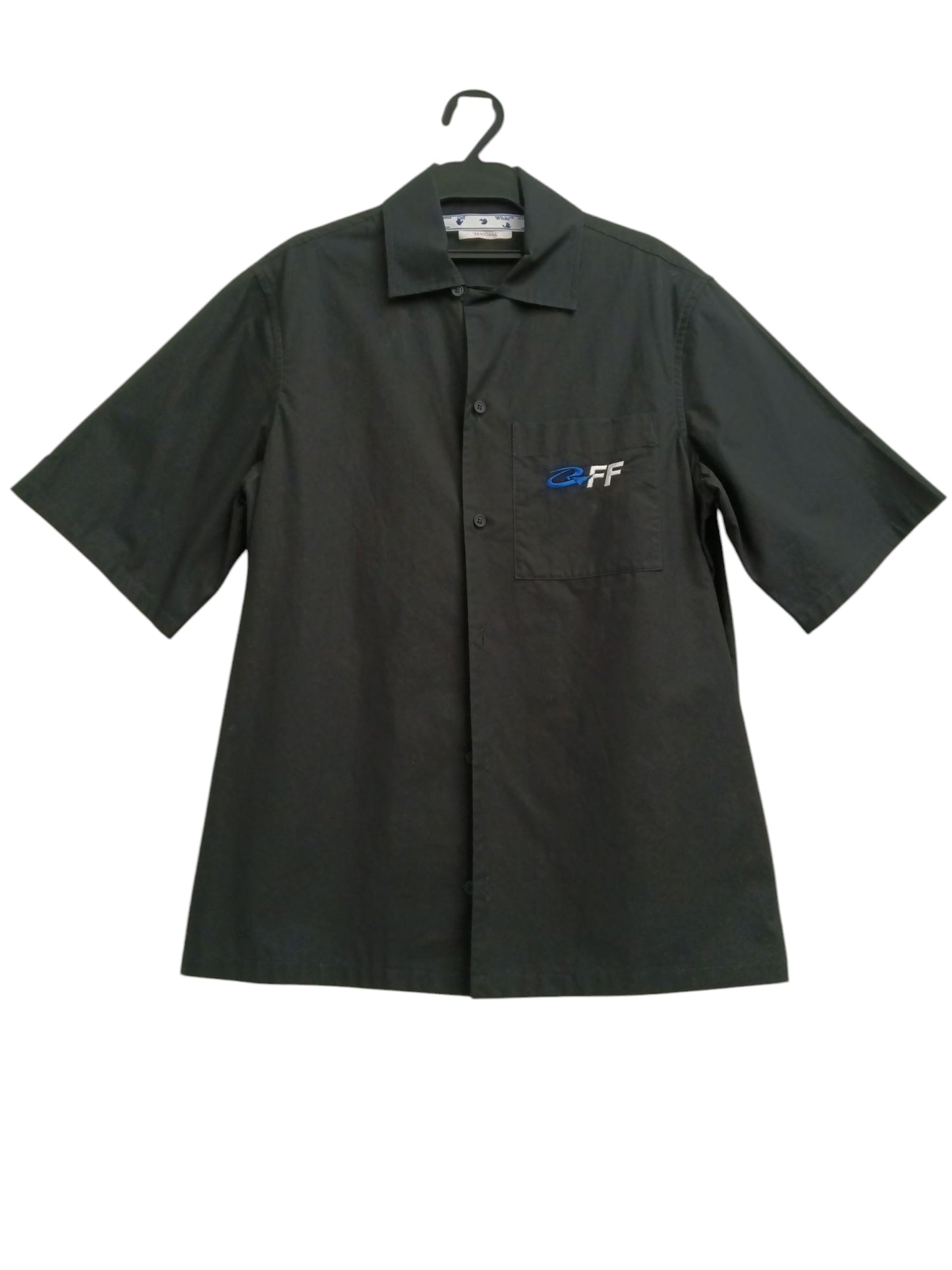 OFFWHITE SHIRT (SIZE)XS MENS BLACK 0MGG004S23FAB001 EXACTLY THE OPPOSITE