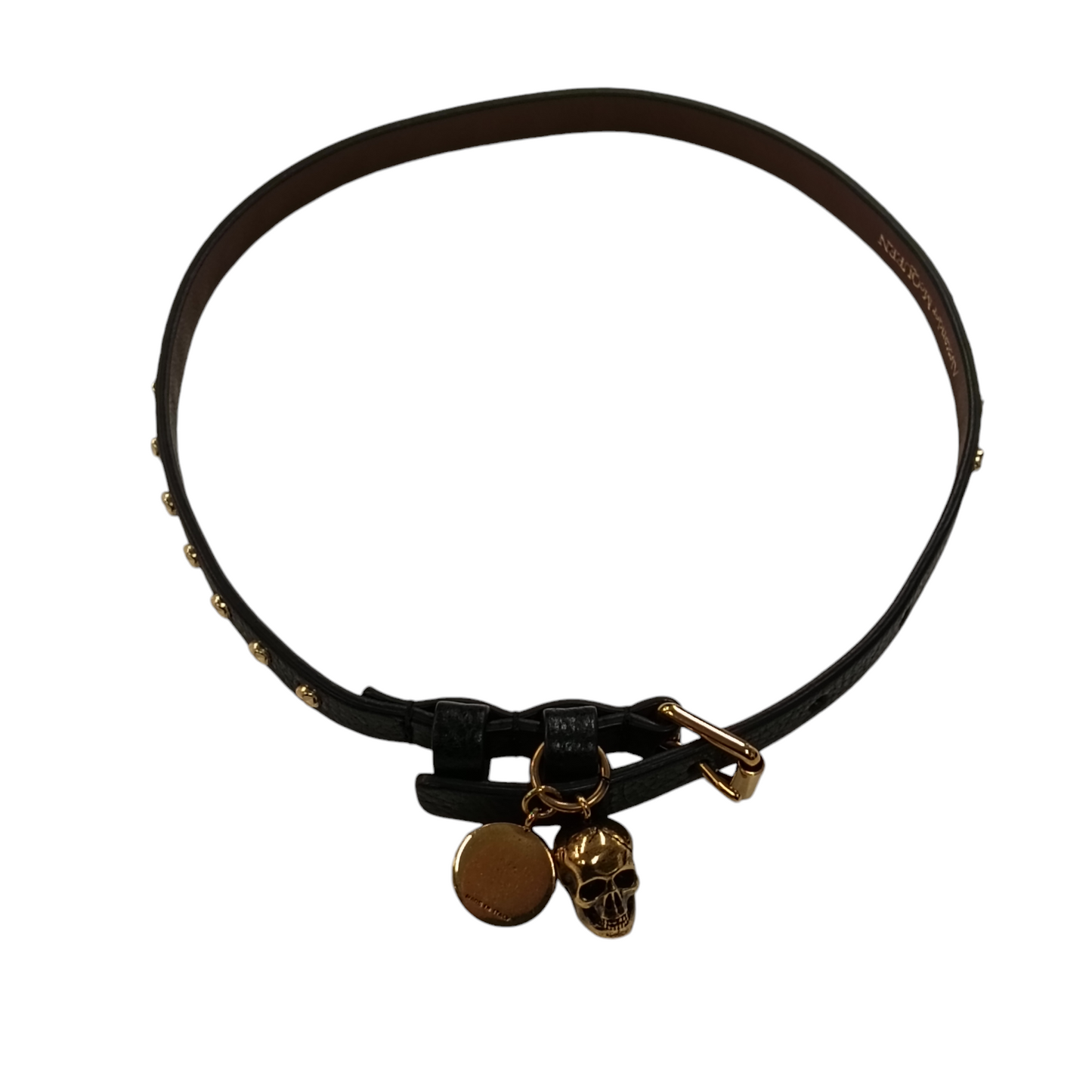 ALEXANDER MCQUEEN LOOP BRACELET SKULL GOLD/BLACK