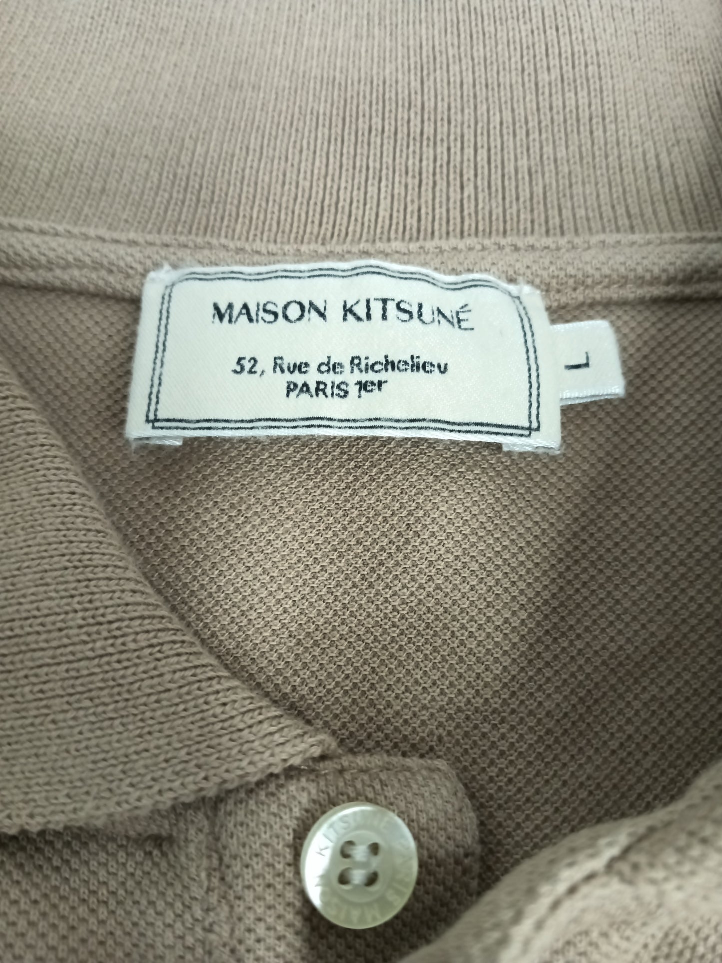 MAISON KITSUNE POLO SHIRT SIZE L MENS BROWN BM00202AT1516