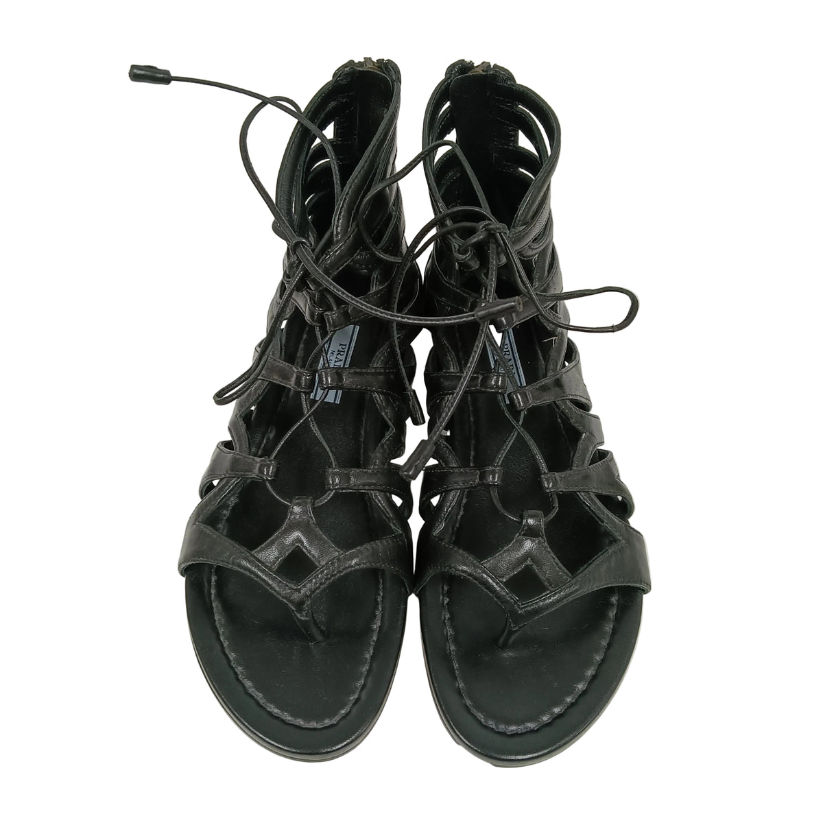 PRADA Sandal 36 Lady's Black **Scratch