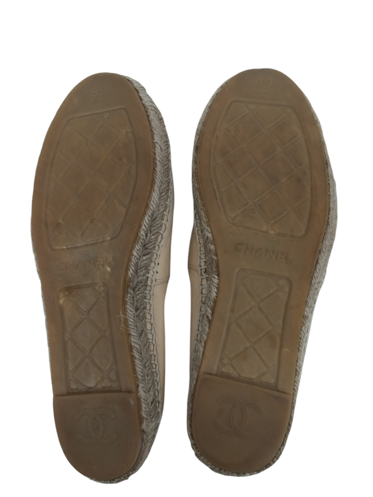 CHANEL ESPADRILLE 39 LADY'S BEIGE/BLACK RANK(B) G29762