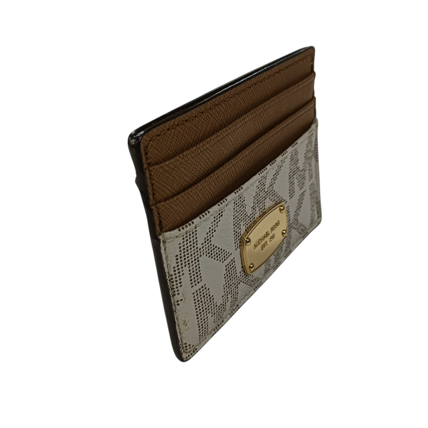 MICHAEL KORS CARD CASE BEIGE/WHITE