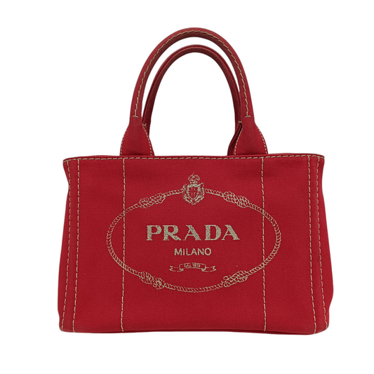 PRADA 2WAY Bag Canapa 1BG439 Rank B Red 204 With out Starp
