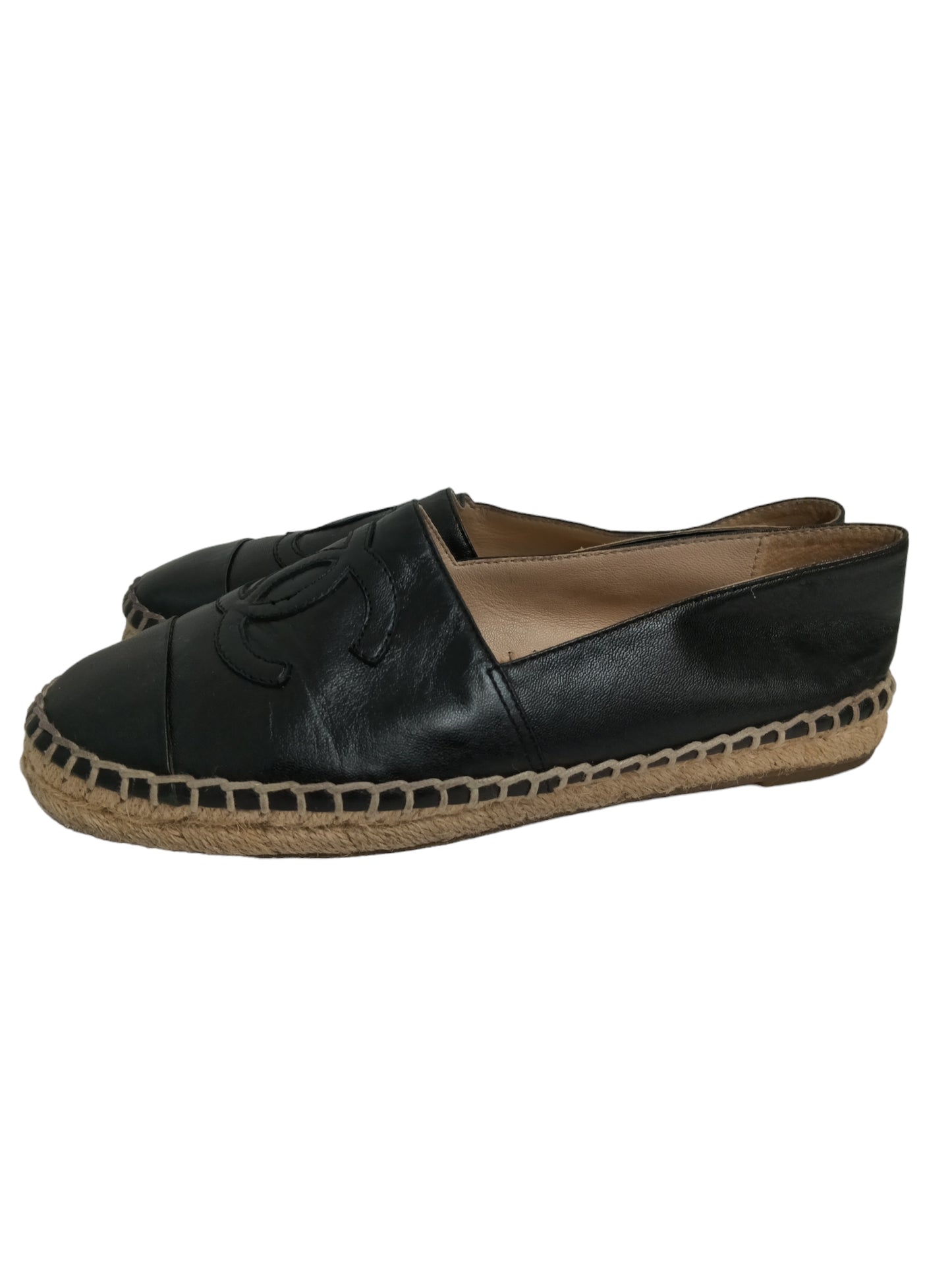 CHANEL ESPADRILLE SIZE 36 BLACK/BEIGE YG29762