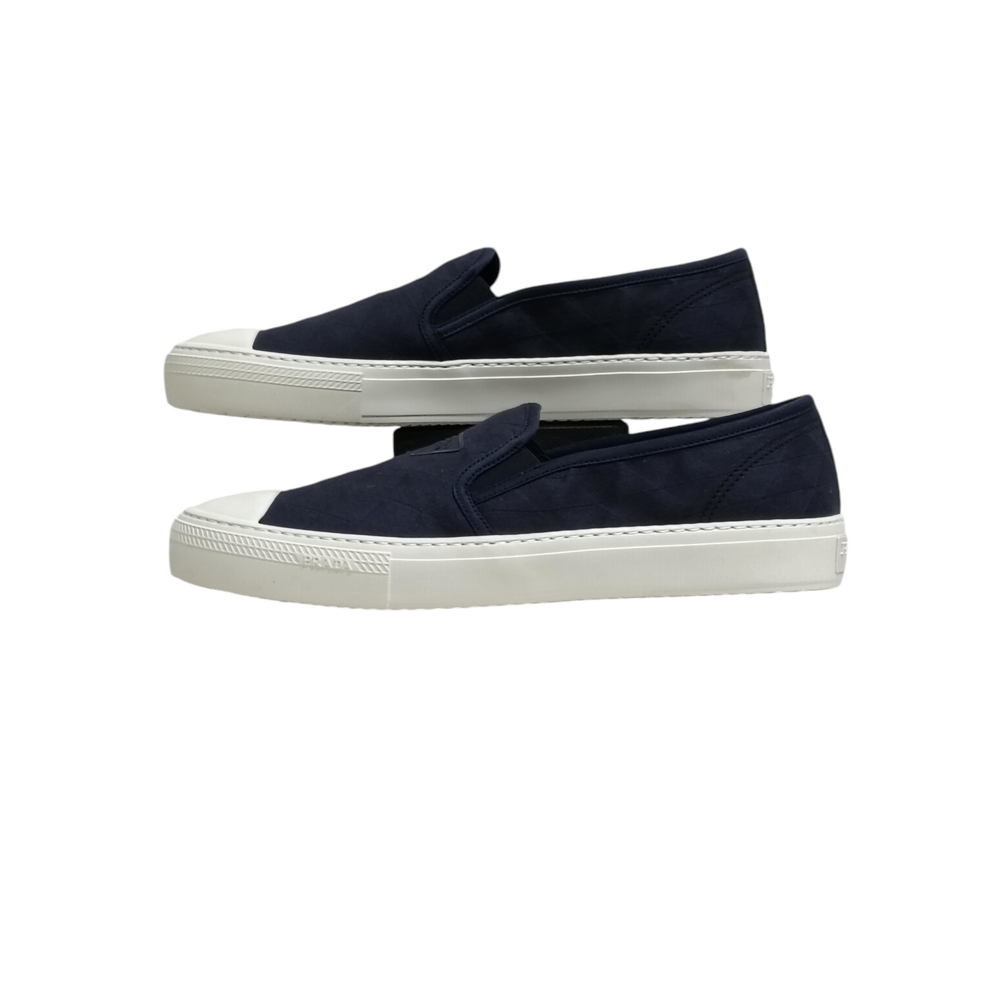 PRADA LOGO-EMBOSSED SLIP -ON LOAFERS Blue Men size 11 2DGG144