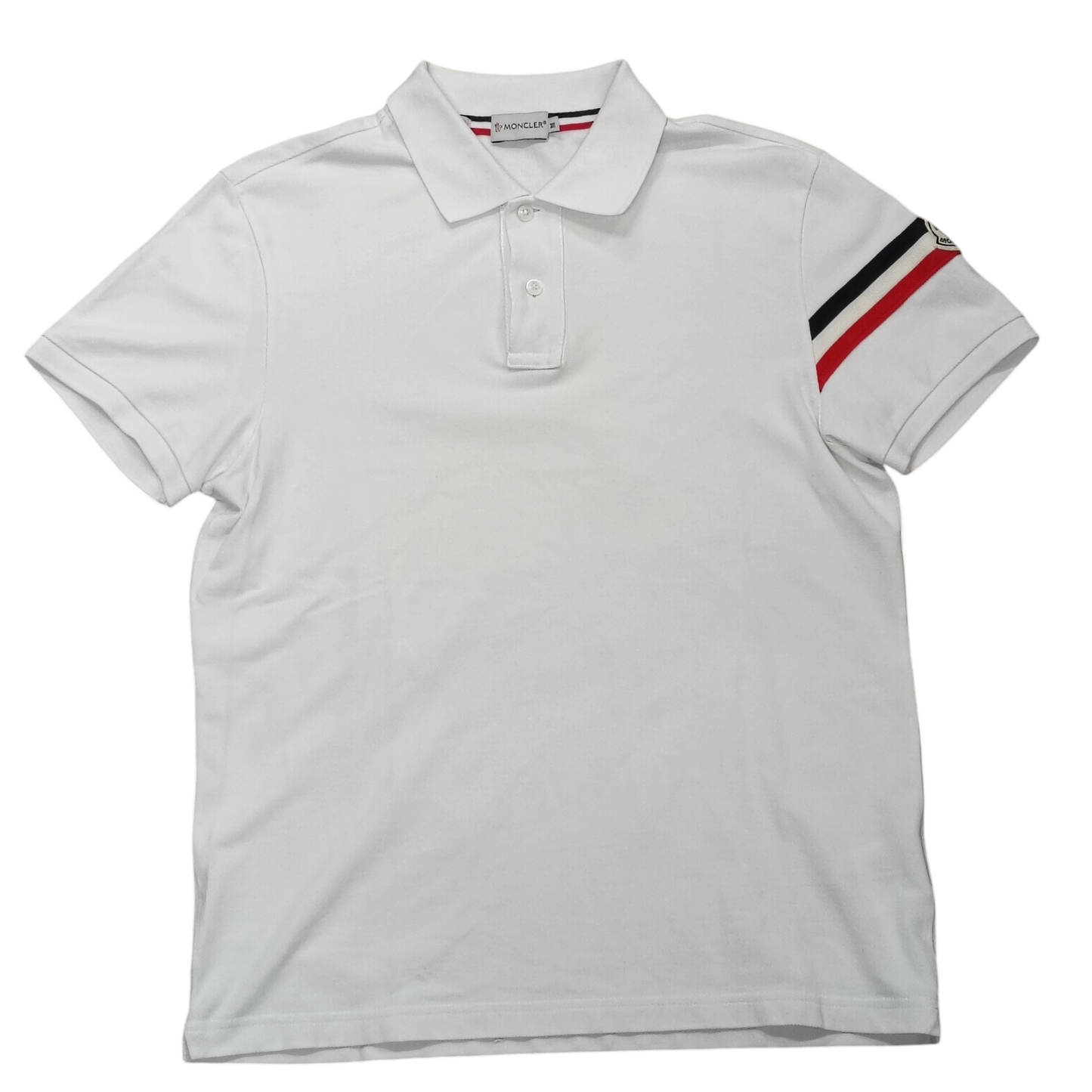 MONCLER Polo Shirt Size M Men White 111-091-83252-00