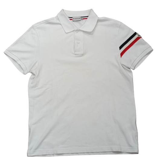 MONCLER Polo Shirt Size M Men White 111-091-83252-00
