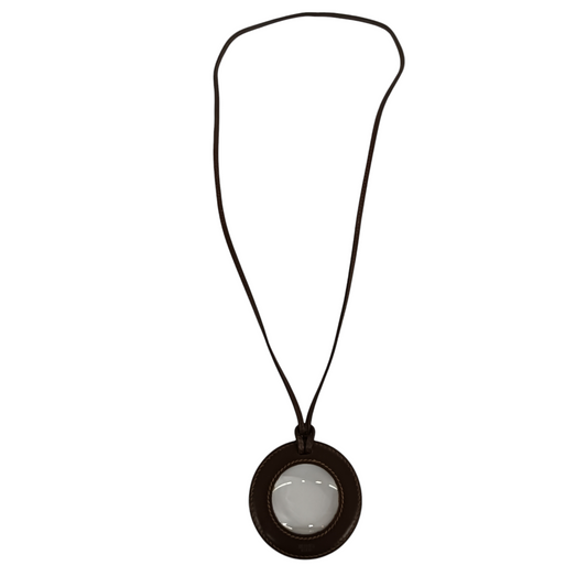 HERMES Necklace Rank (B) Brown Pocket