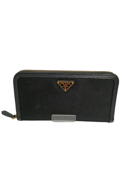 PRADA LONG WALLET BLACK 107 F 1ML506 2B15 RANK(B)