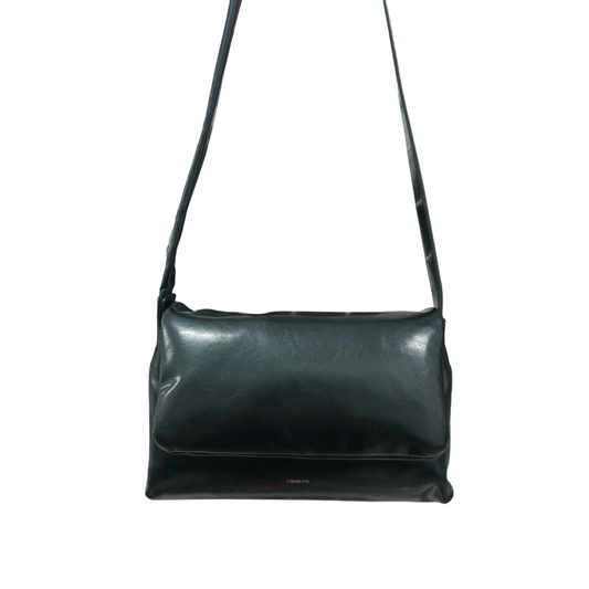 Stand Oil Shoulder Bag Fluffy Black