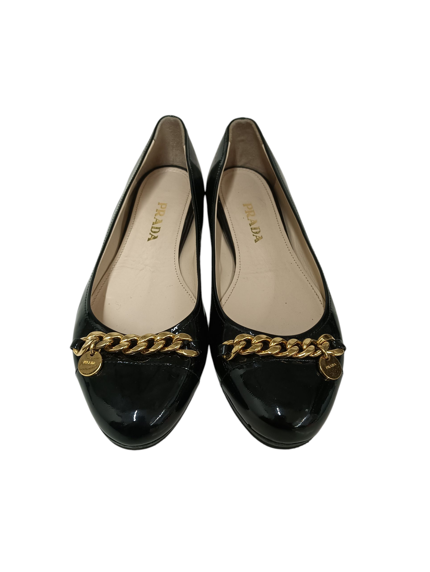 PRADA Shoes Size 38.5 Lady's Black Ballet Flats