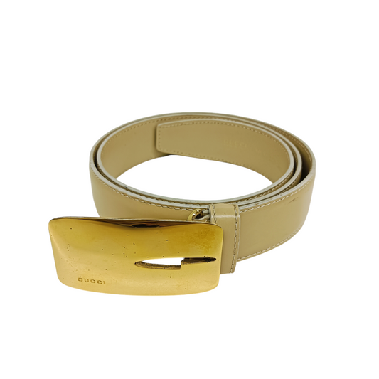 GUCCI Belt 80.32 Beige Stain/Damage 037.1448.1136