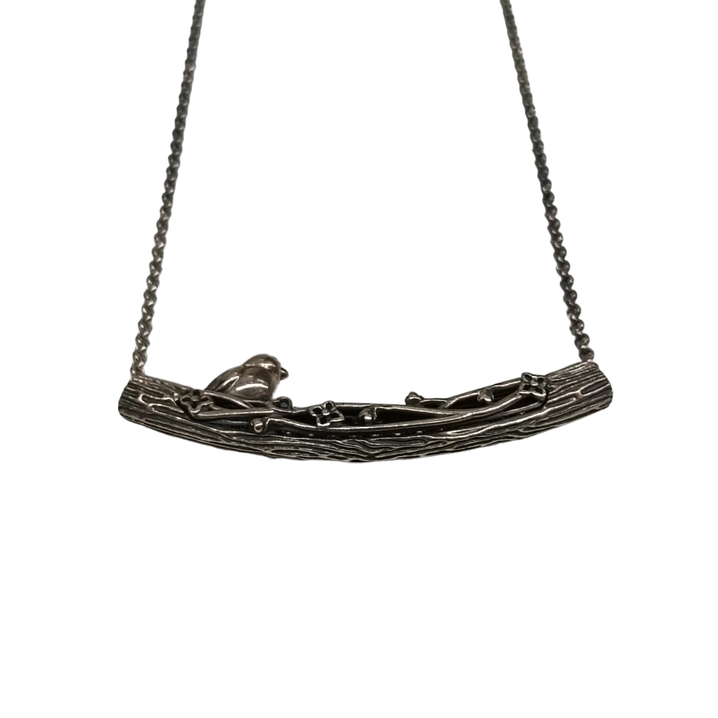 PANDORA Necklace Spring Bird Curved Bar