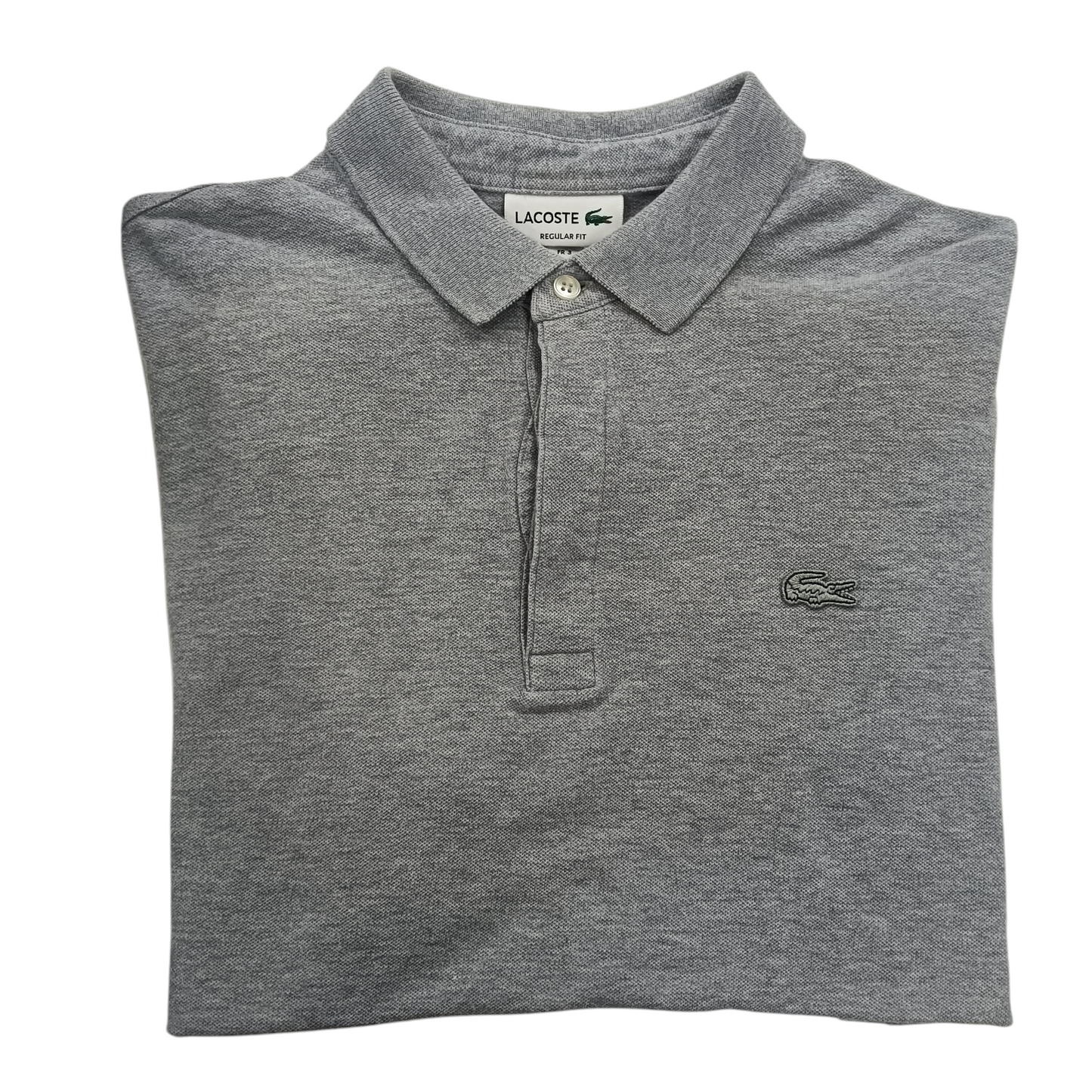 LACOSTE Polo Shirt Size S Men Light Gray(Gray Logo)