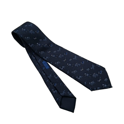 Necktie HERMES Navy