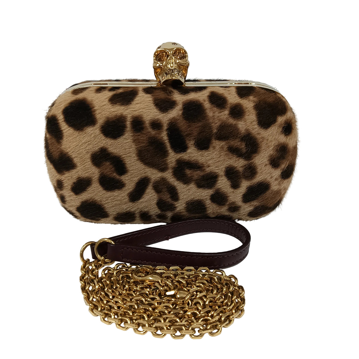 ALEXANDER McQUEEN Shoulder Bag 316426 Brown 000926 Skull/Leopard