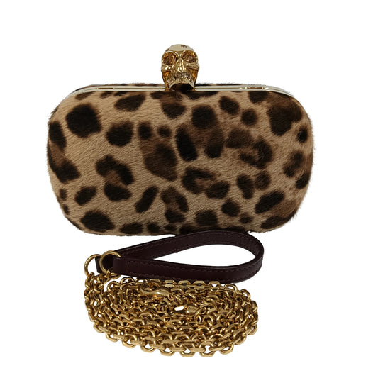 ALEXANDER McQUEEN Shoulder Bag 316426 Brown 000926 Skull/Leopard