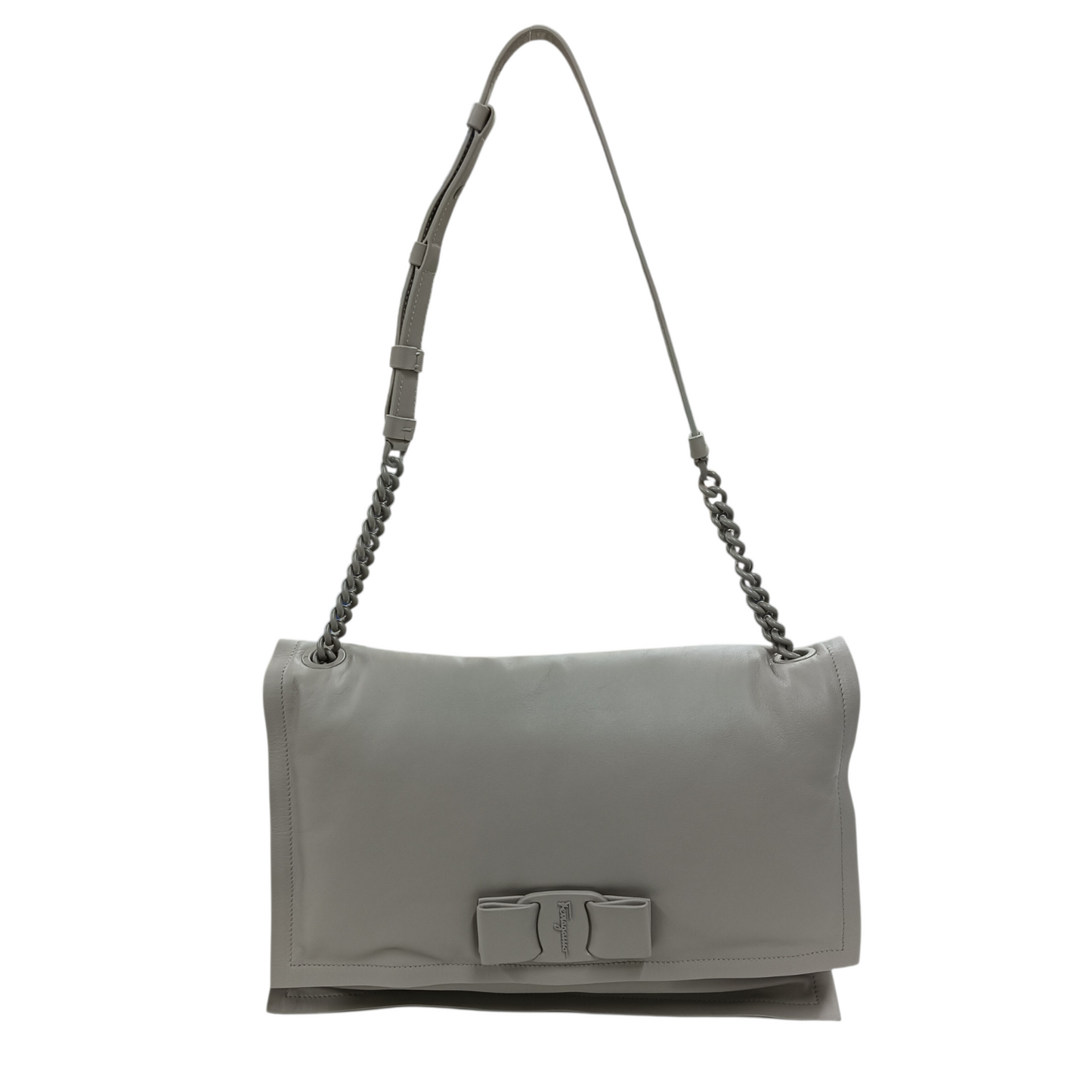 Salvatore Ferragamo Shoulder Bag Gray VIVA BOW GG-211189