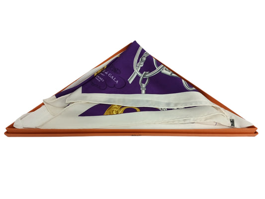 HERMES SCARF POINTE LADY'S WHITE/PURPLE