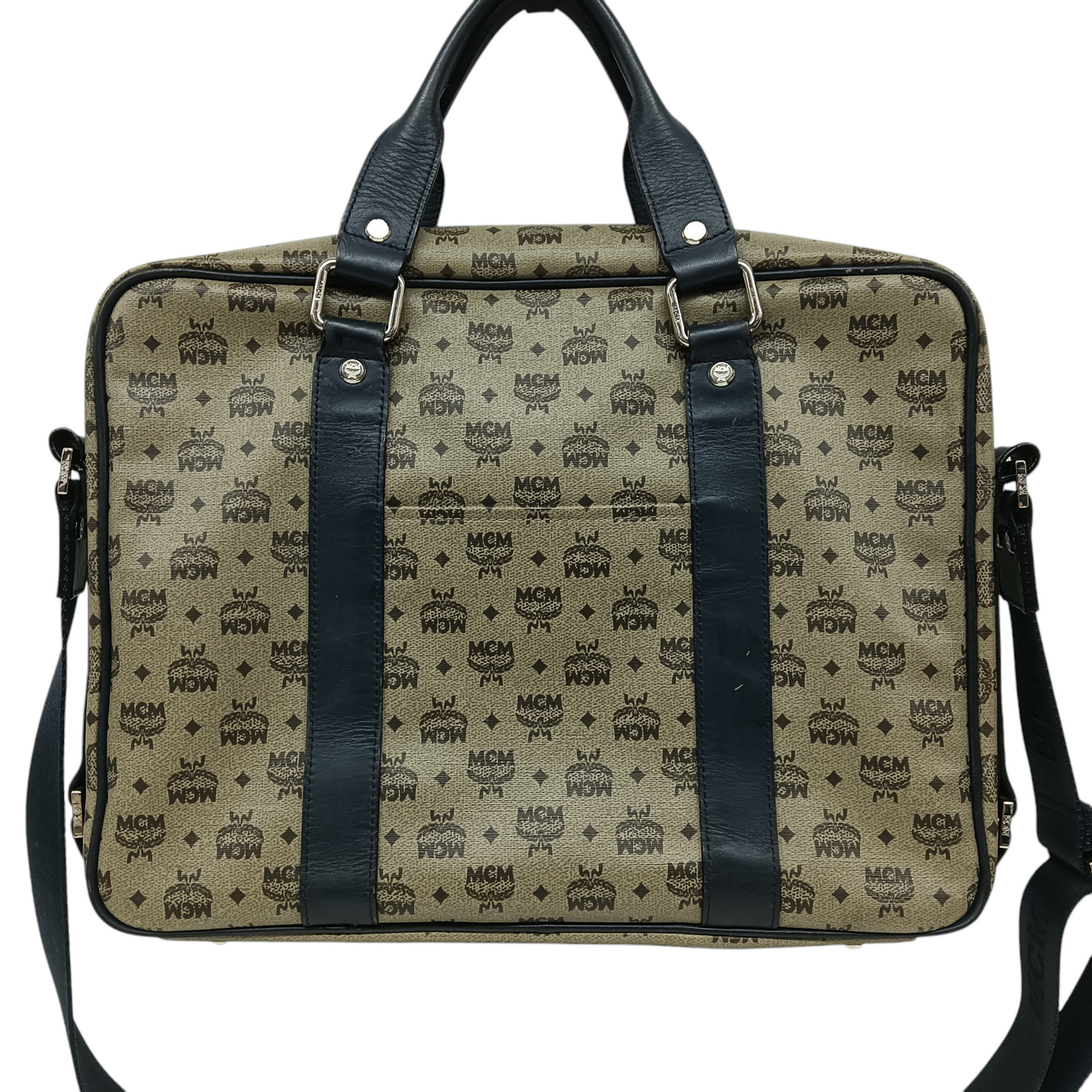 MCM 2WAY Bag 1001060110410 Rank B Beige/Navy