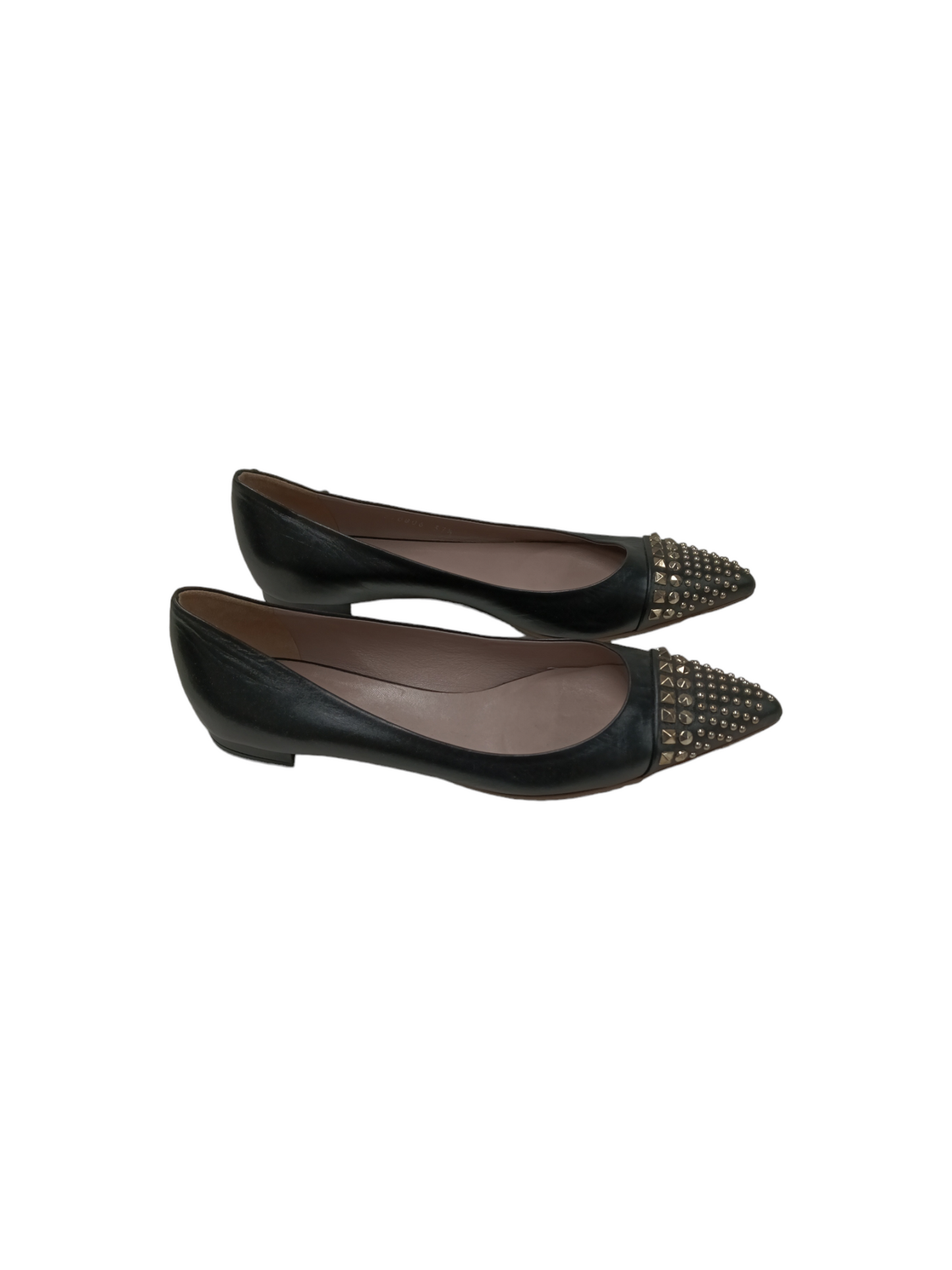 GUCCI Flat Shoes 37.5 Black/silver Rank A